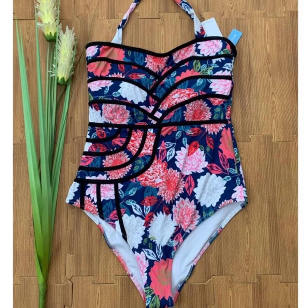Corset style floral swimsuit New
